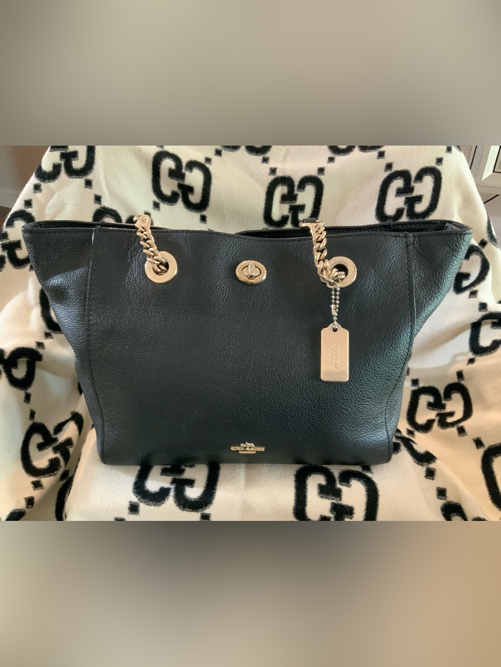 Coach Black Leather Tote